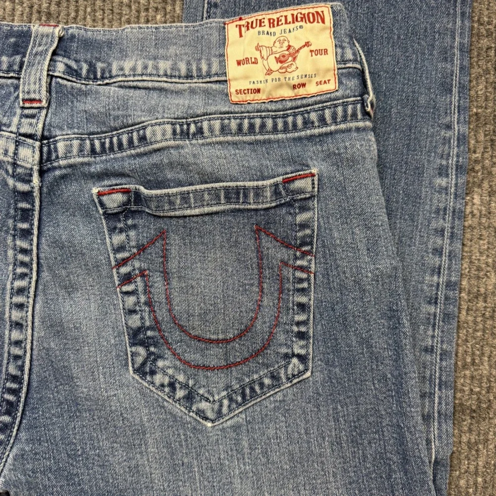 True Religion Ricky Mens 38x33 Relaxed Straight Jeans Horseshoe Denim Y2K